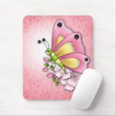 Kute vlinder en bloemen muismat (Met muis)