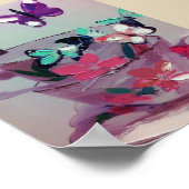 Kute vlinders en bekertjes , Poster van steen . (Hoek)