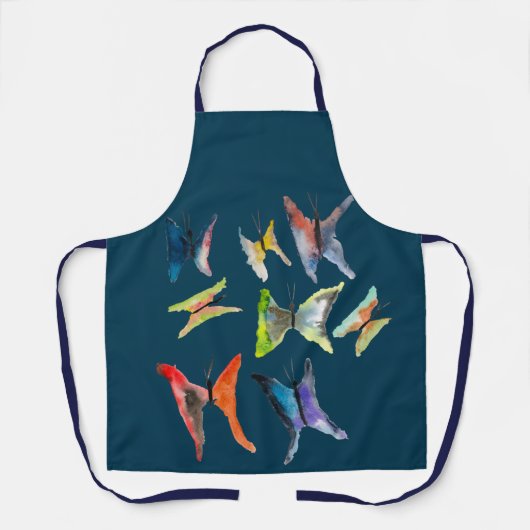 Kute vlinders waterverf schort (Voorkant)