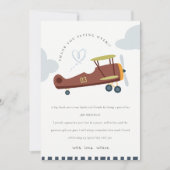 Kute vlucht boven vliegtuig Cloud Blue Heart Birth Bedankkaart (Voorkant)