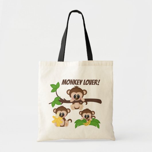 Kute voeg naambericht oerwoud-aap toe tote bag (Voorkant)