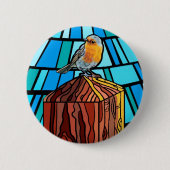 Kute vogel in levendige kleur ronde button 5,7 cm (Voorkant)