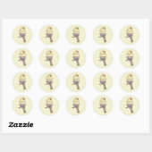 Kute Vogel met Muzieknotities Aanpassen  Ronde Sticker (Vel)