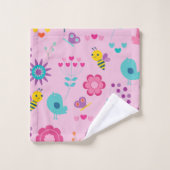 Kute vogelbijen en bloemen bad handdoek (Wasdoekje)