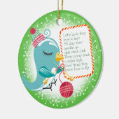 Kute-vogelgarens met breigedicht kerstversiering keramisch ornament (Links)
