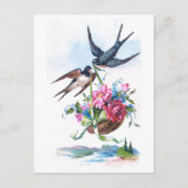 Kute  vogels en bloemen bloemen briefkaart (Voorkant)