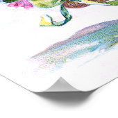 Kute  vogels en bloemen bloemen poster (Hoek)