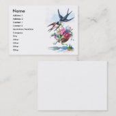 Kute vogels en bloemen bloemen visitekaartje (Voorkant / Achterkant)