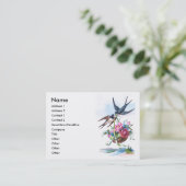 Kute vogels en bloemen bloemen visitekaartje (Staand voorkant)