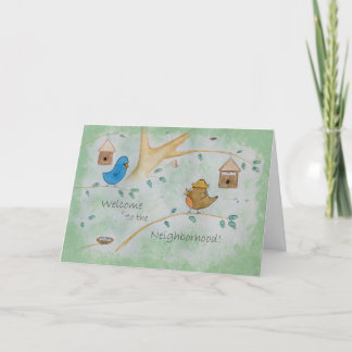 Kute vogels in een nieuwe boom kaart