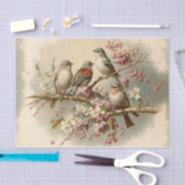 Kute vogels op een filiaal tissuepapier (Craft)