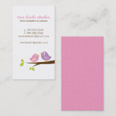 Kute vogels op een filiaal visitekaartje (Voorkant / Achterkant)