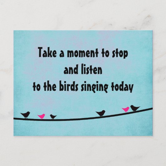 Kute vogels zingend briefkaart (Voorkant)