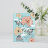 Kute   vogelsoorten en vogelkooien briefkaart (Staand voorkant)