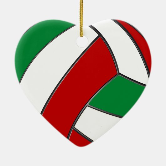 Kute Volleyball-kerstversieringen Keramisch Ornament (Achterkant)