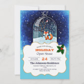 Kute vos in een sneeuwwereldbol kaart (Voorkant)