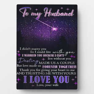Kute vrouw aan mijn man Gift Gezinsgeschenk Fotoplaat