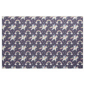 Kute vuurblauwe achtergrond Unicorn + regenbogen b Stof (Fat Quarter)