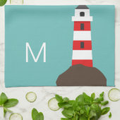 Kute vuurtoren | Gepersonaliseerd Theedoek (Gevouwen)