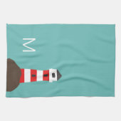 Kute vuurtoren | Gepersonaliseerd Theedoek (Horizontaal)