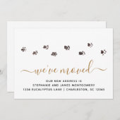 Kute Walting Drukt Gold Black Moving af Aankondiging (Voorkant / Achterkant)