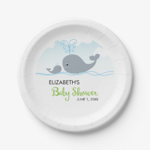 Kute walvis en Baby walvis, Baby shower Papieren Bordje