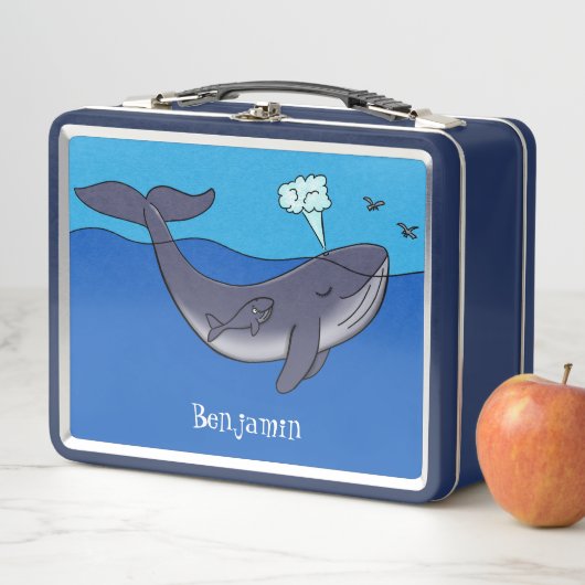 Kute walvis en kalveren cartoon (In situ)