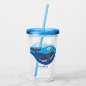 Kute walvis en kalveren cartoon acryl drinkbeker (Achterkant)