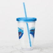 Kute walvis en kalveren cartoon acryl drinkbeker (Links)