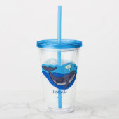 Kute walvis en kalveren cartoon acryl drinkbeker (Voorkant)