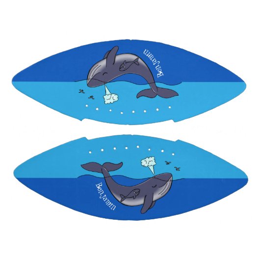 Kute walvis en kalveren cartoon american football (Panelen)