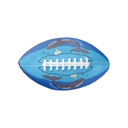 Kute walvis en kalveren cartoon american football (Voorkant)