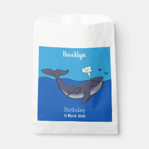 Kute walvis en kalveren cartoon bedankzakje