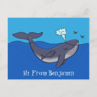 Kute walvis en kalveren cartoon