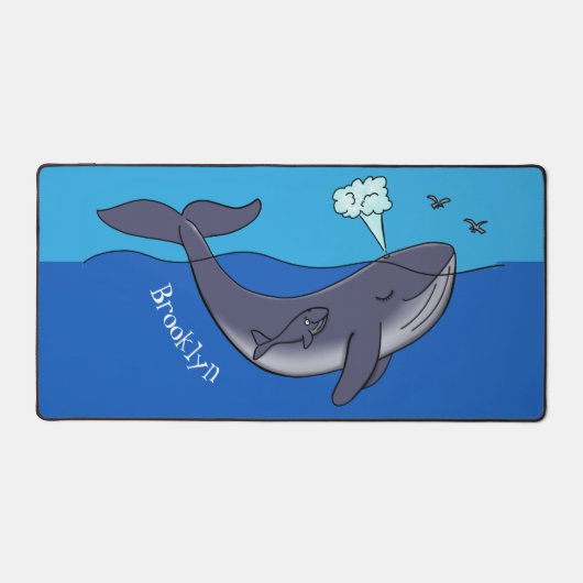 Kute walvis en kalveren cartoon bureaumat (Voorkant)