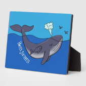 Kute walvis en kalveren cartoon fotoplaat (Zijkant)