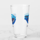 Kute walvis en kalveren cartoon glas (Links)