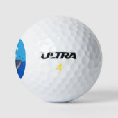 Kute walvis en kalveren cartoon golfballen (Logo)