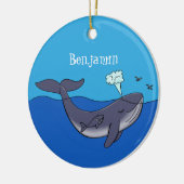 Kute walvis en kalveren cartoon keramisch ornament (Links)
