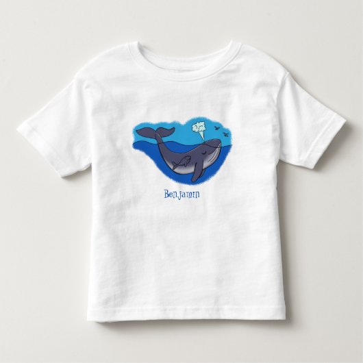 Kute walvis en kalveren cartoon kinder shirts (Voorkant)
