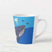Kute walvis en kalveren cartoon latte mok (Rechts)