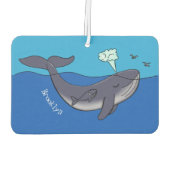 Kute walvis en kalveren cartoon luchtverfrisser (Achterkant)