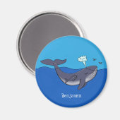 Kute walvis en kalveren cartoon magneet (Voorkant / Achterkant)