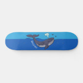 Kute walvis en kalveren cartoon persoonlijk skateboard (Horizontaal)