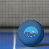 Kute walvis en kalveren cartoon pingpongbal (Net)