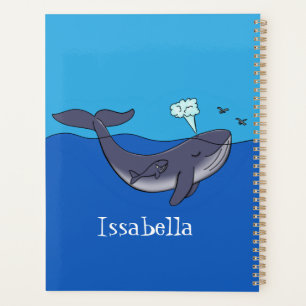 Kute walvis en kalveren cartoon planner