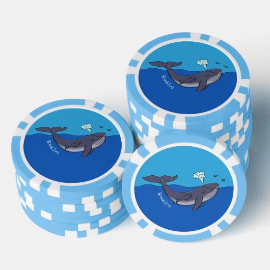 Kute walvis en kalveren cartoon poker chips (Opstapeling)