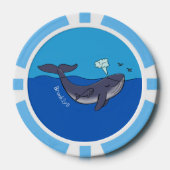 Kute walvis en kalveren cartoon poker chips (Voorkant)