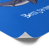 Kute walvis en kalveren cartoon poster (Hoek)