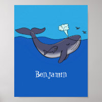 Kute walvis en kalveren cartoon